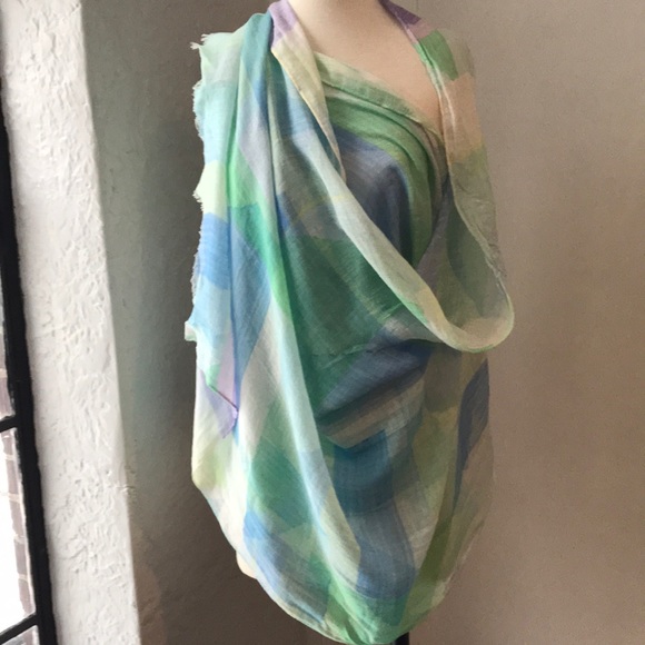 Echo Modal/Linen Watercolor Scarf/Wrap - Picture 2 of 5